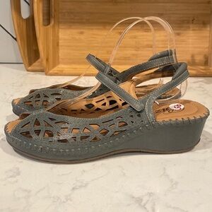 BIZA ISADORA denim soft leather upper comfortable vacation summer beach